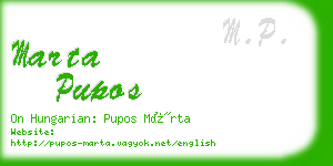 marta pupos business card